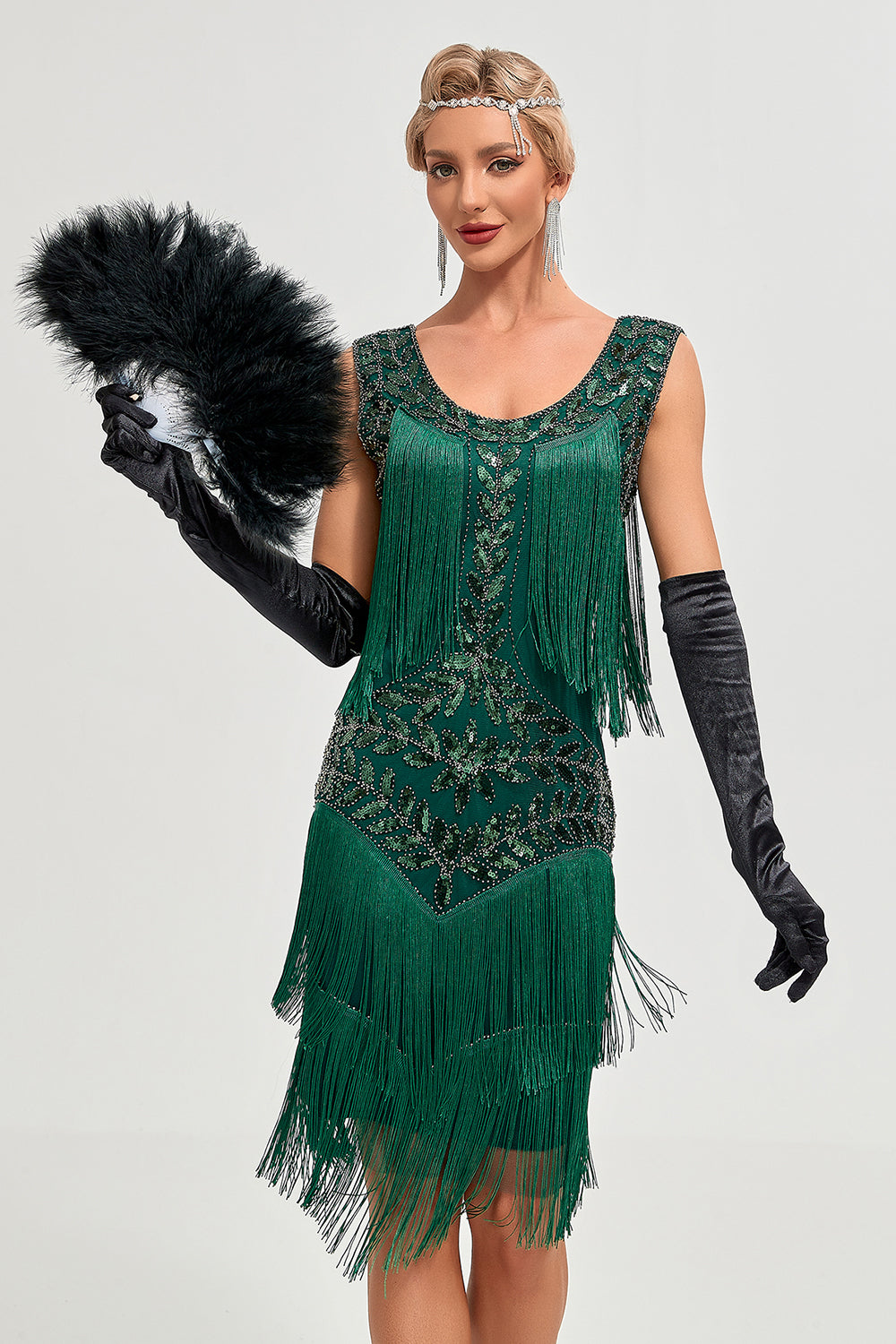 Wedtrend Women Black Gatsby 1920s Flapper Dress with Sequins and Fringes Scoop Neck Gatsby Dress WEDTREND Wedtrend Women Black Gatsby 1920s Flapper Dress with Sequins and Fringes Scoop Neck Gatsby Dress WEDTREND