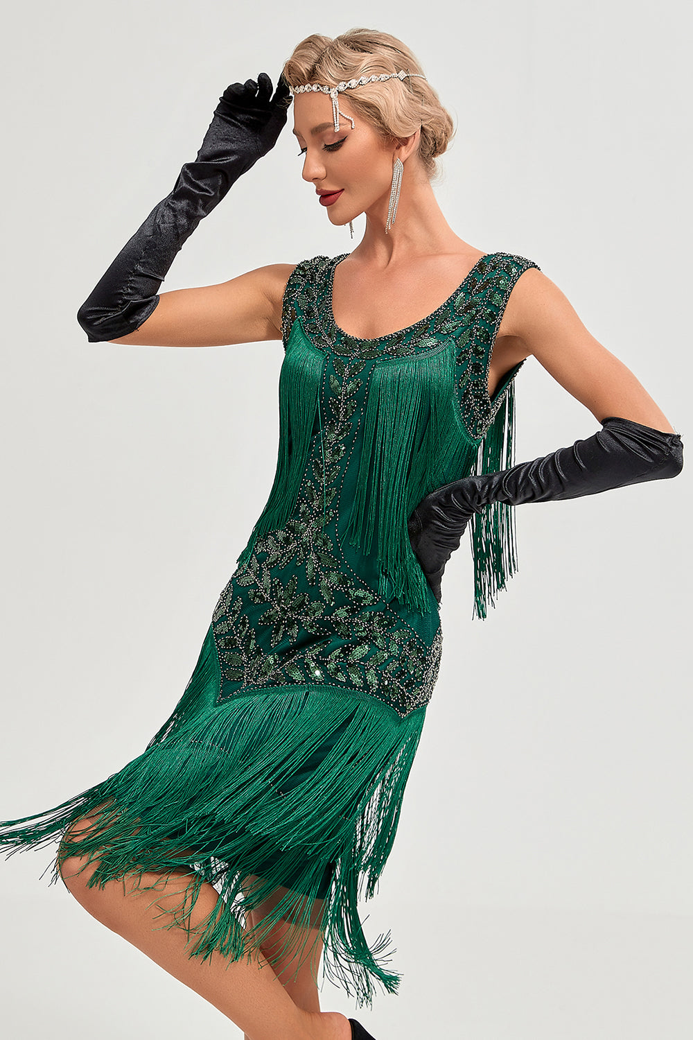 green and black flapper dress GREEN AND BLACK SEQUIN FLAPPER DRESS