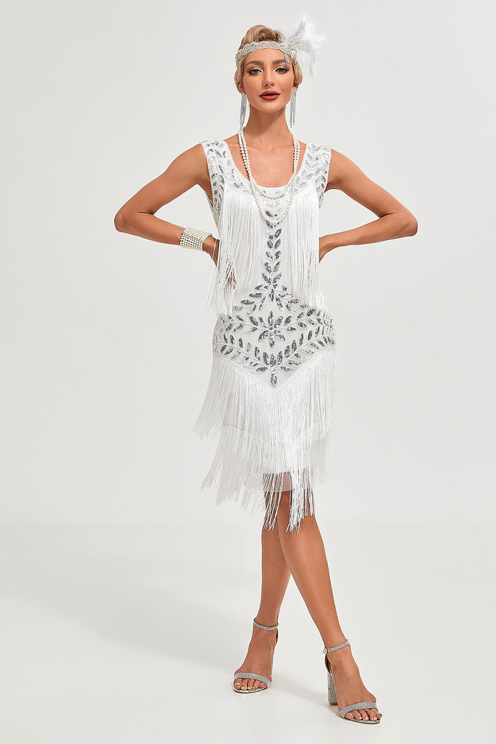 white flapper dress ZAPAKA Women's Roaring 20s Fancy Spaghetti Straps Black Gatsby Fringed Dress, / S This White Flapper Dress is a beaded beauty with an intricate and delicate 1920s design that is simply stunning White Flapper Dresses Collection -