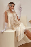 Blue Apricot Gatsby Party Dress with Sequins and Fringes