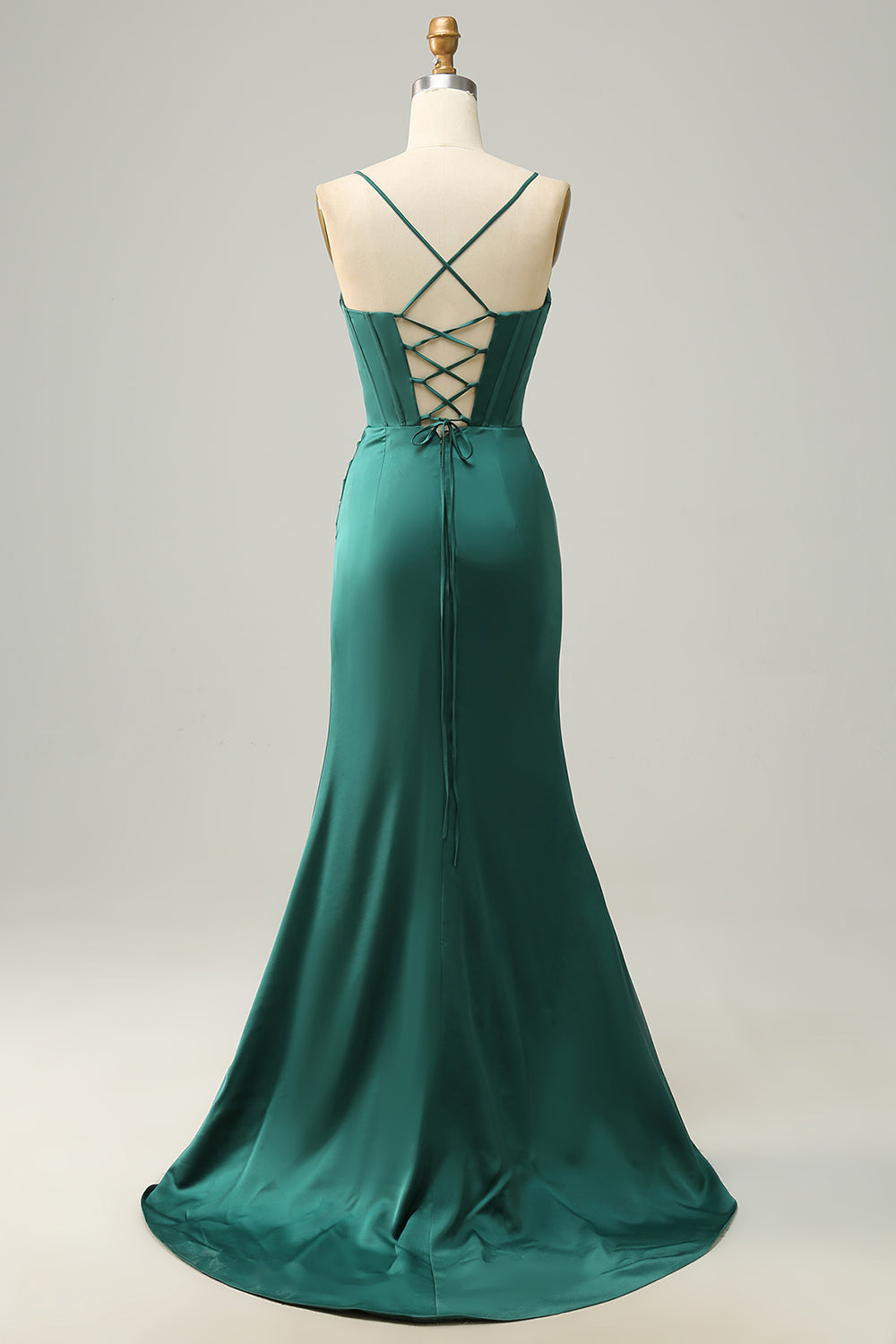 Wedtrend Women Dark Green Prom Dress Spaghetti Straps Mermaid Evening Dress WEDTREND Wedtrend Women Dark Green Prom Dress Spaghetti Straps Mermaid Evening Dress WEDTREND
