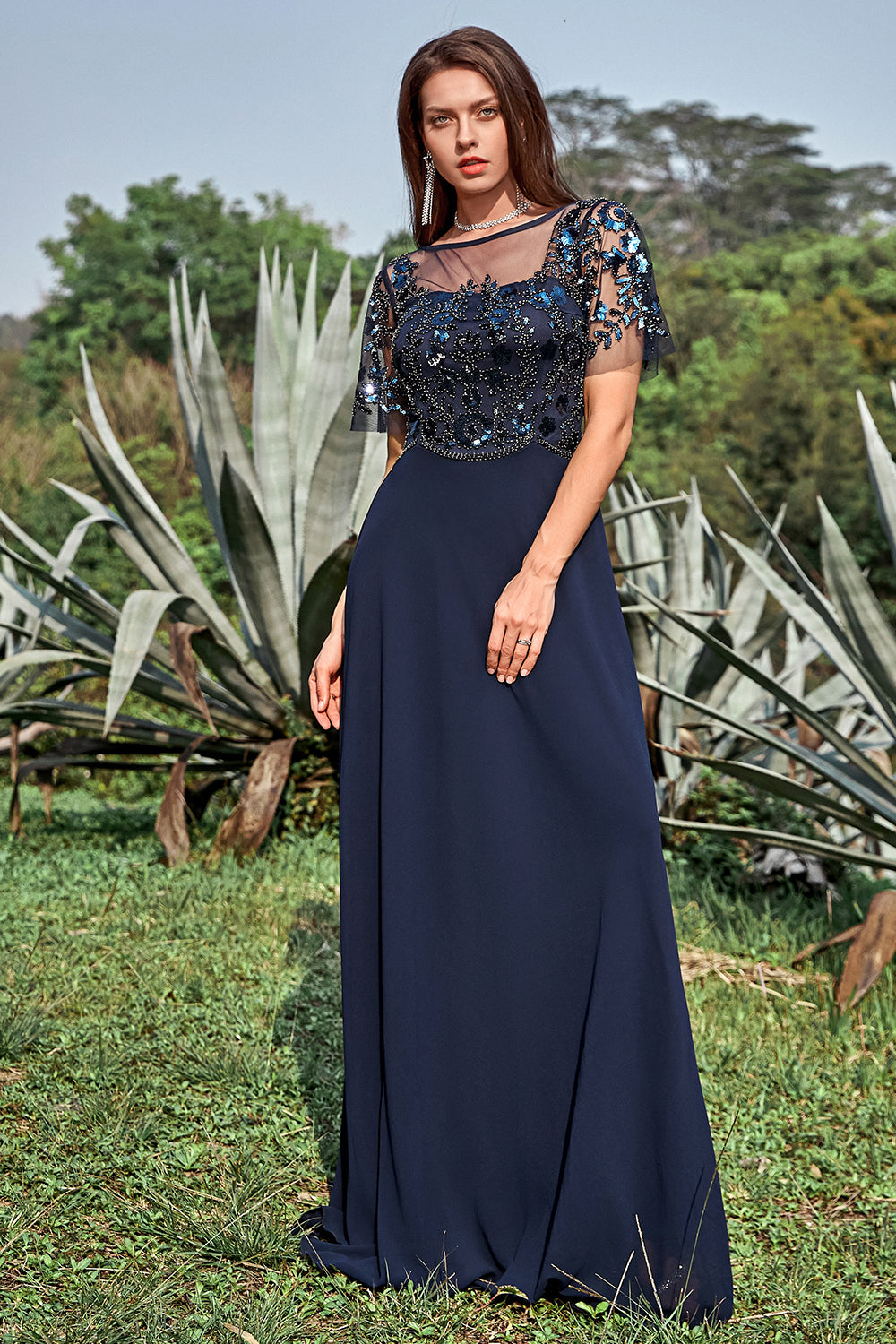 navy blue beaded bridesmaid dresses Glitter Sequin V-neck Off The Shoulder Satin Mermaid Bridesmaid Dresses