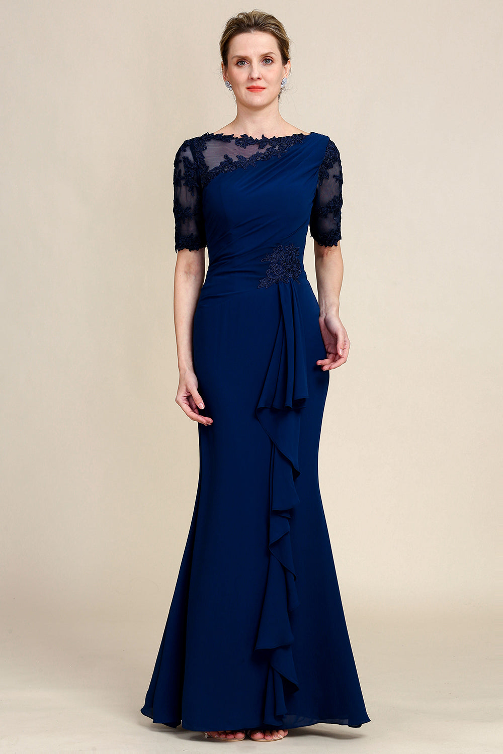 Bride Floor Length Navy Bridesmaid Dress Navy Blue Off-Shoulder Mermaid Sapphire Blue Bridesmaid Dresses Styles, Bride Floor Length Navy Bridesmaid Dress Navy Blue Off-Shoulder Mermaid Sapphire Blue Bridesmaid Dresses Styles,