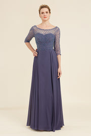 Sparkly Grey Blue Beaded Mother of the Bride Dress