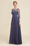 Sparkly Grey Blue Beaded Mother of the Bride Dress