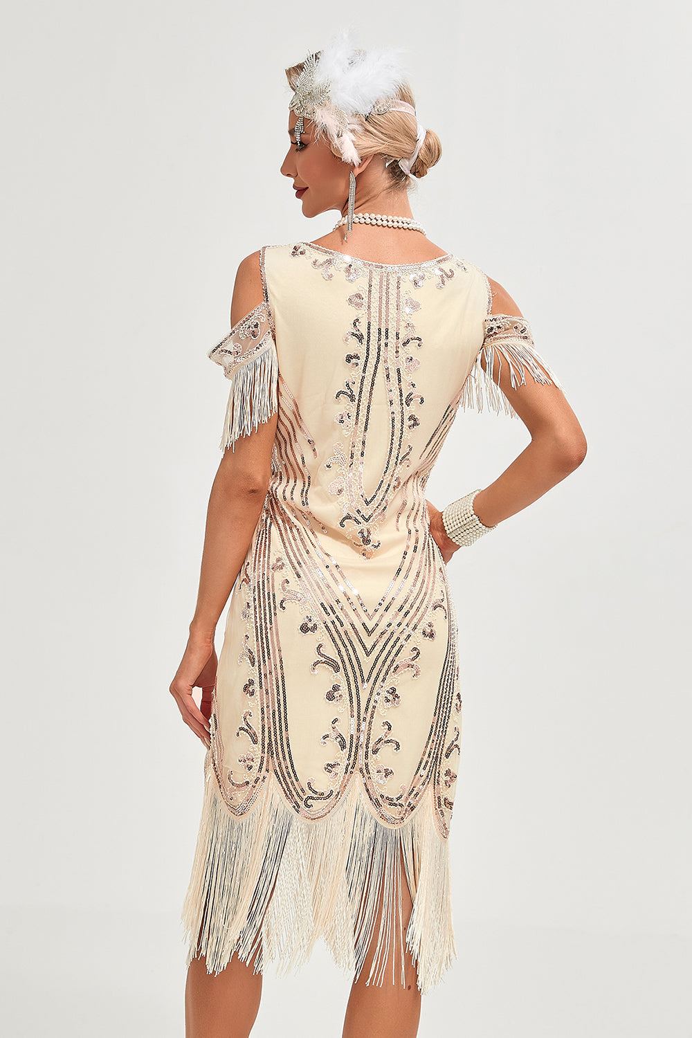 Wedtrend Women Black Sequins Fringes 1920s Gatsby Dress Cold Shoulder Flapper Dress WEDTREND Wedtrend Women Black Sequins Fringes 1920s Gatsby Dress Cold Shoulder Flapper Dress WEDTREND