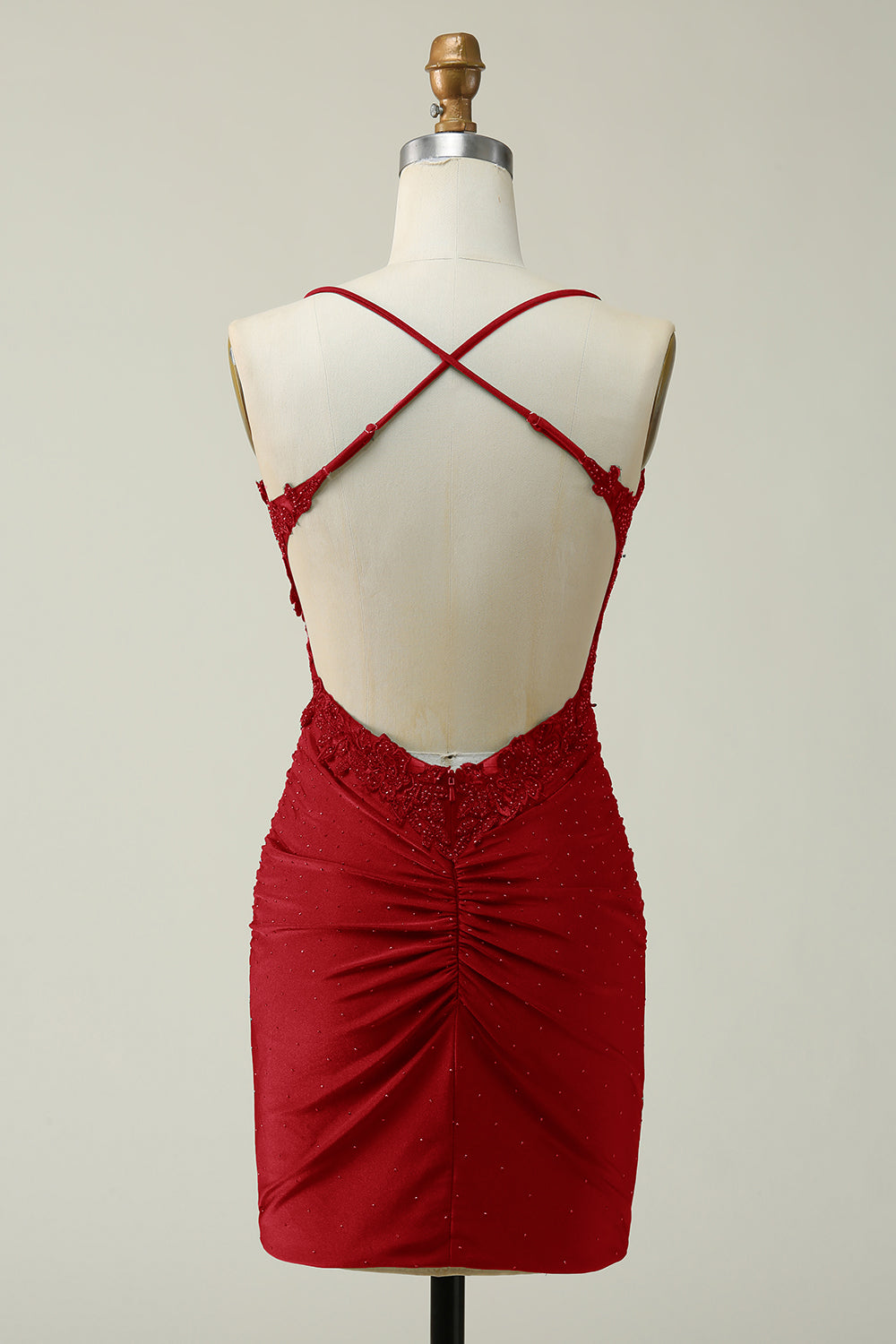 Wedtrend Women Dark Red Short Homecoming Dress Sheath Spaghetti Straps Cocktail Dress with Appliques WEDTREND Wedtrend Women Dark Red Short Homecoming Dress Sheath Spaghetti Straps Cocktail Dress with Appliques WEDTREND