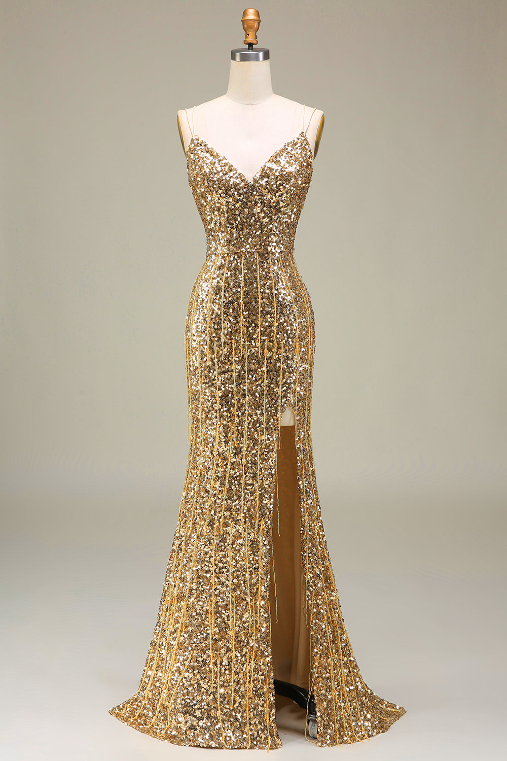Wedtrend Women Sparkly Golden Long Prom Dress with Slit Mermaid Sequins Party Dress WEDTREND Wedtrend Women Sparkly Golden Long Prom Dress with Slit Mermaid Sequins Party Dress WEDTREND