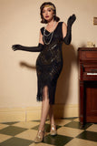 Black Bodycon Sequins Gatsby Party Dress
