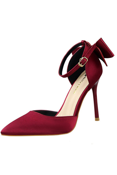 Burgundy strappy high heels shop