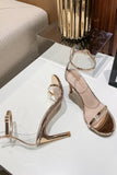Golded Ankle Straps Wedding Sandals