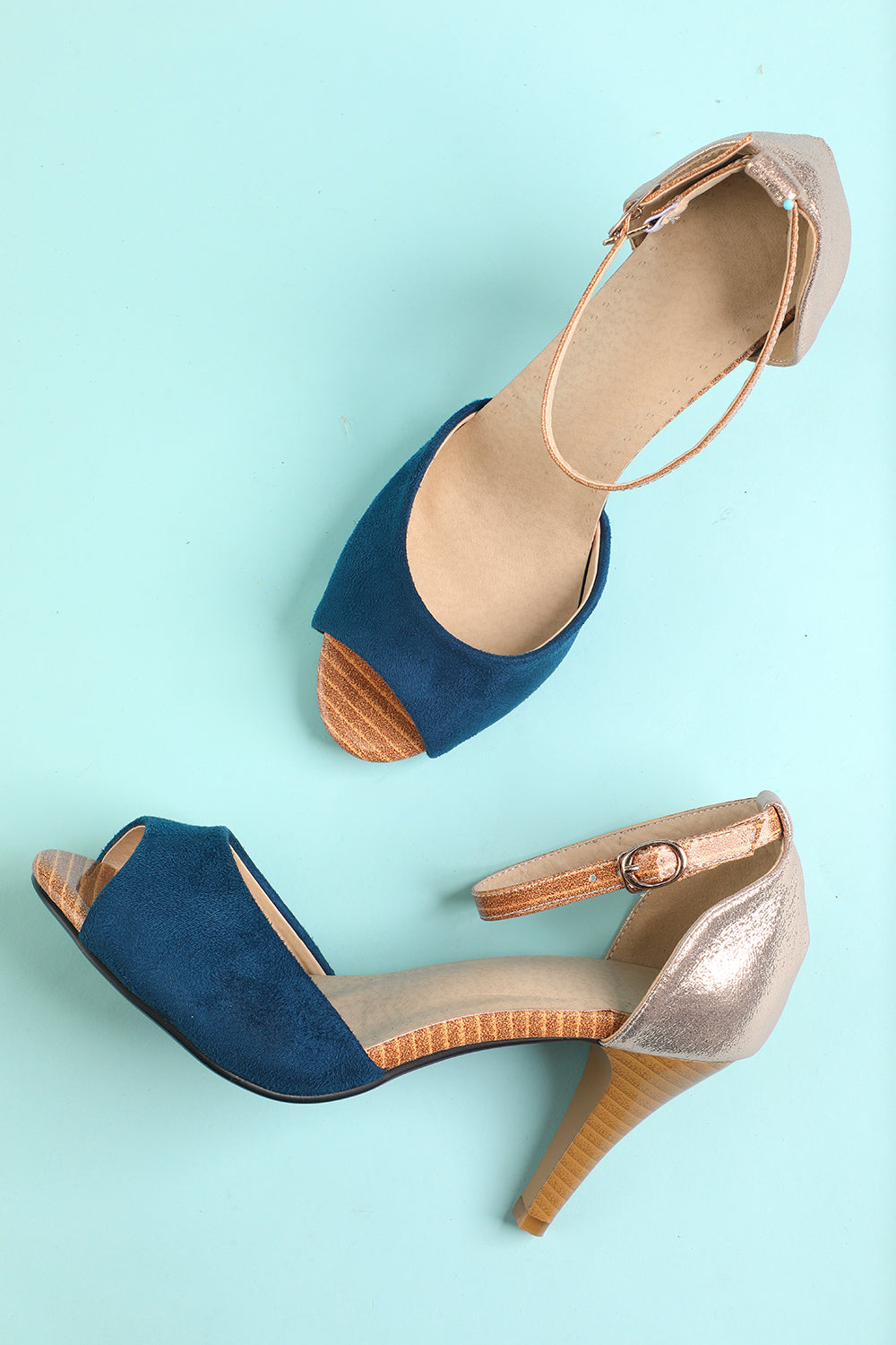 Blue Strap Stiletto High Heel Sandals Wedding Shoes