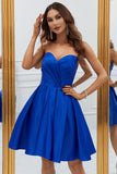 Royal Blue A-Line Sweetheart Short Homecoming Dress with Swing