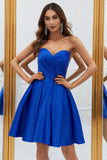Royal Blue A-Line Sweetheart Short Homecoming Dress with Swing