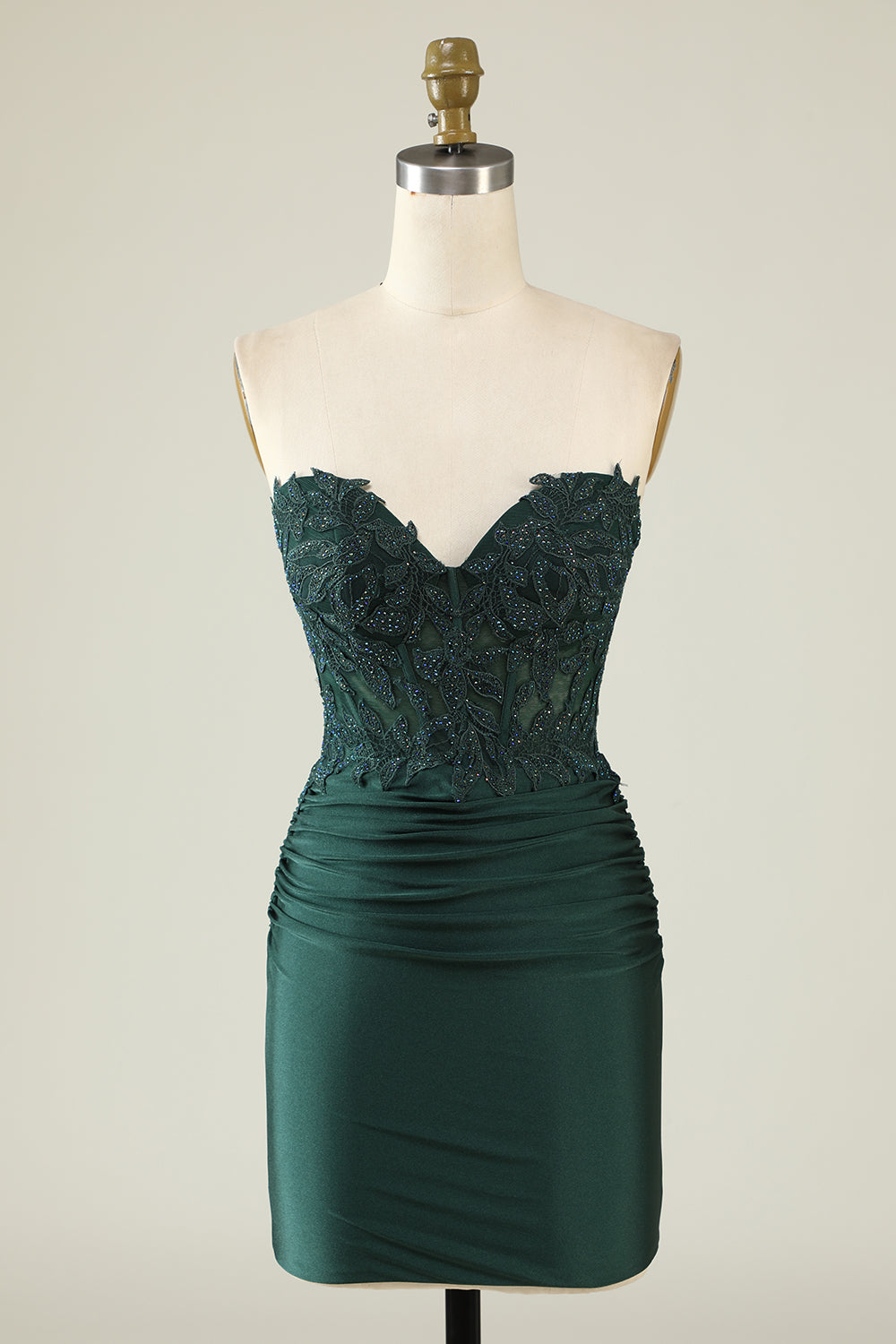 Wedtrend Women Dark Green Bodycon Short Homecoming Dress with Beading Strapless Applique Cocktail Party Dress WEDTREND Wedtrend Women Dark Green Bodycon Short Homecoming Dress with Beading Strapless Applique Cocktail Party Dress WEDTREND