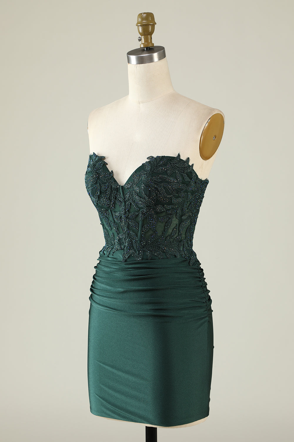 Wedtrend Women Dark Green Bodycon Short Homecoming Dress with Beading Strapless Applique Cocktail Party Dress, Dark Green / US8 Wedtrend Women Dark Green Bodycon Short Homecoming Dress with Beading Strapless Applique Cocktail Party Dress, Dark Green / US8