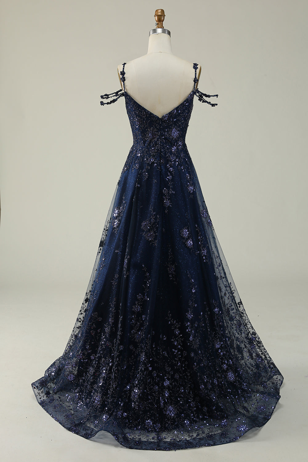 Wedtrend Women Sparkly Navy Long Prom Dress with Appliques A-Line Cold Shoulder Sequin Evening Dress, Navy / US8 Wedtrend Women Sparkly Navy Long Prom Dress with Appliques A-Line Cold Shoulder Sequin Evening Dress, Navy / US8