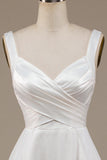 Ball-Gown/Princess Simple Organza Scoop Neck Sweep Train Wedding Dress